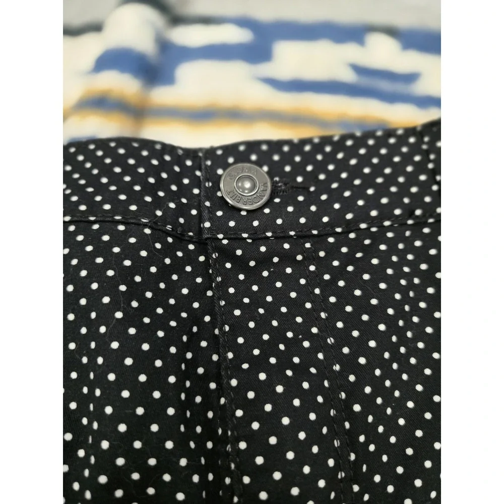 Gloria Vanderbilt Women's Size 12 Polka Dot‎ PHARA Missy Stretch SHORTS Black...